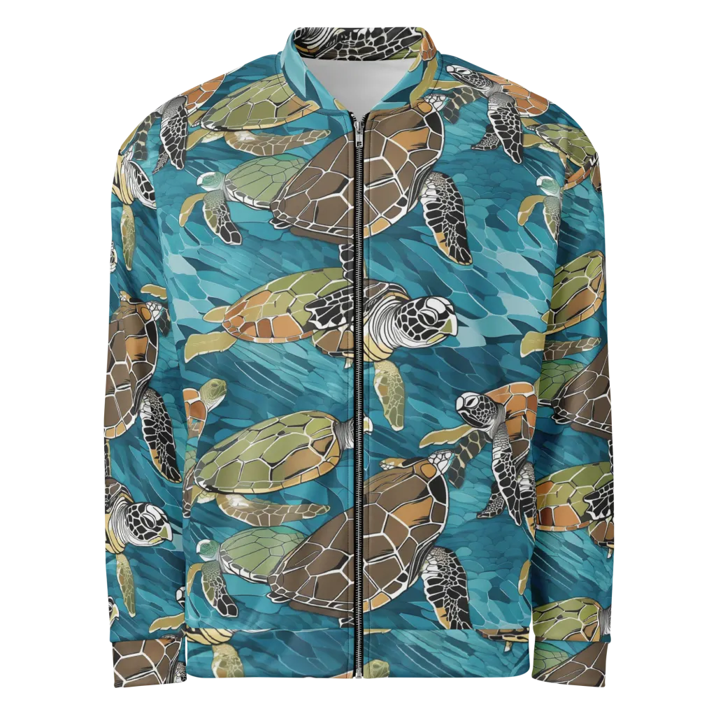 Ocean Mosaic on Bomber Jacket — Front