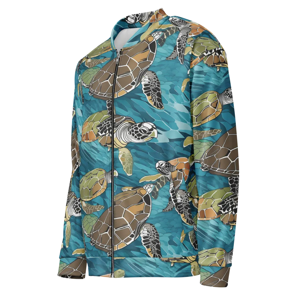 Ocean Mosaic on Bomber Jacket — Left Front