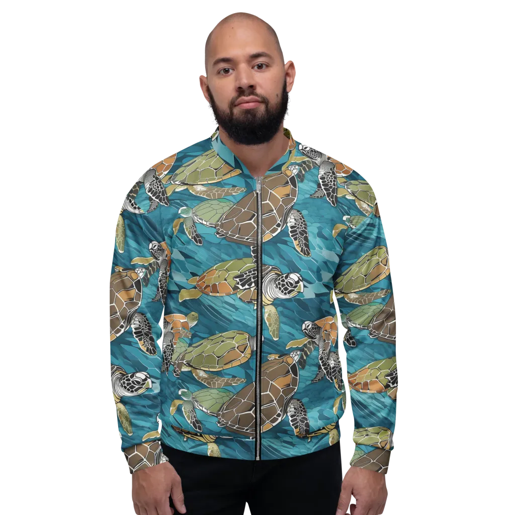 Ocean Mosaic on Bomber Jacket — Front