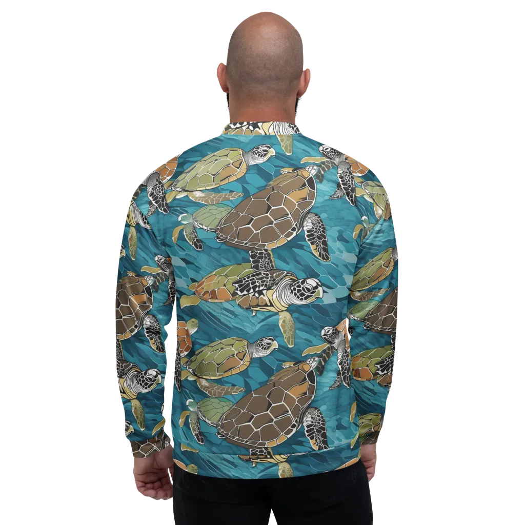 Ocean Mosaic on Bomber Jacket — Back