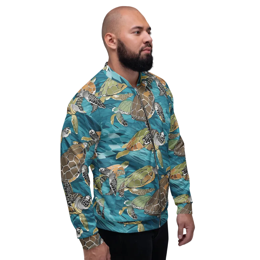 Ocean Mosaic on Bomber Jacket — Right