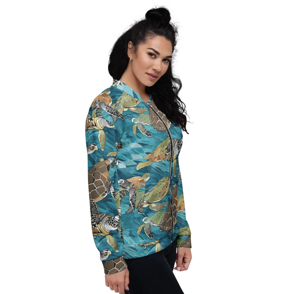 Ocean Mosaic on Bomber Jacket — Right