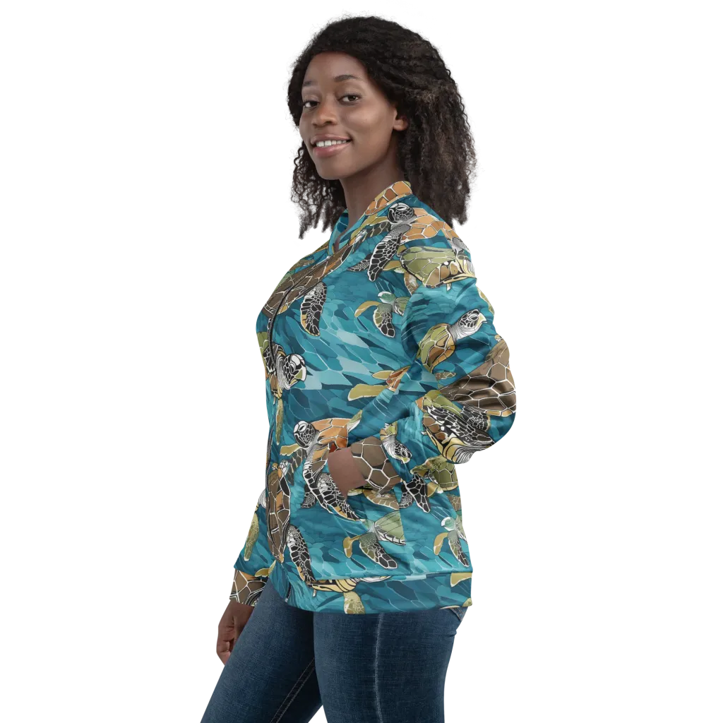 Ocean Mosaic on Bomber Jacket — Left