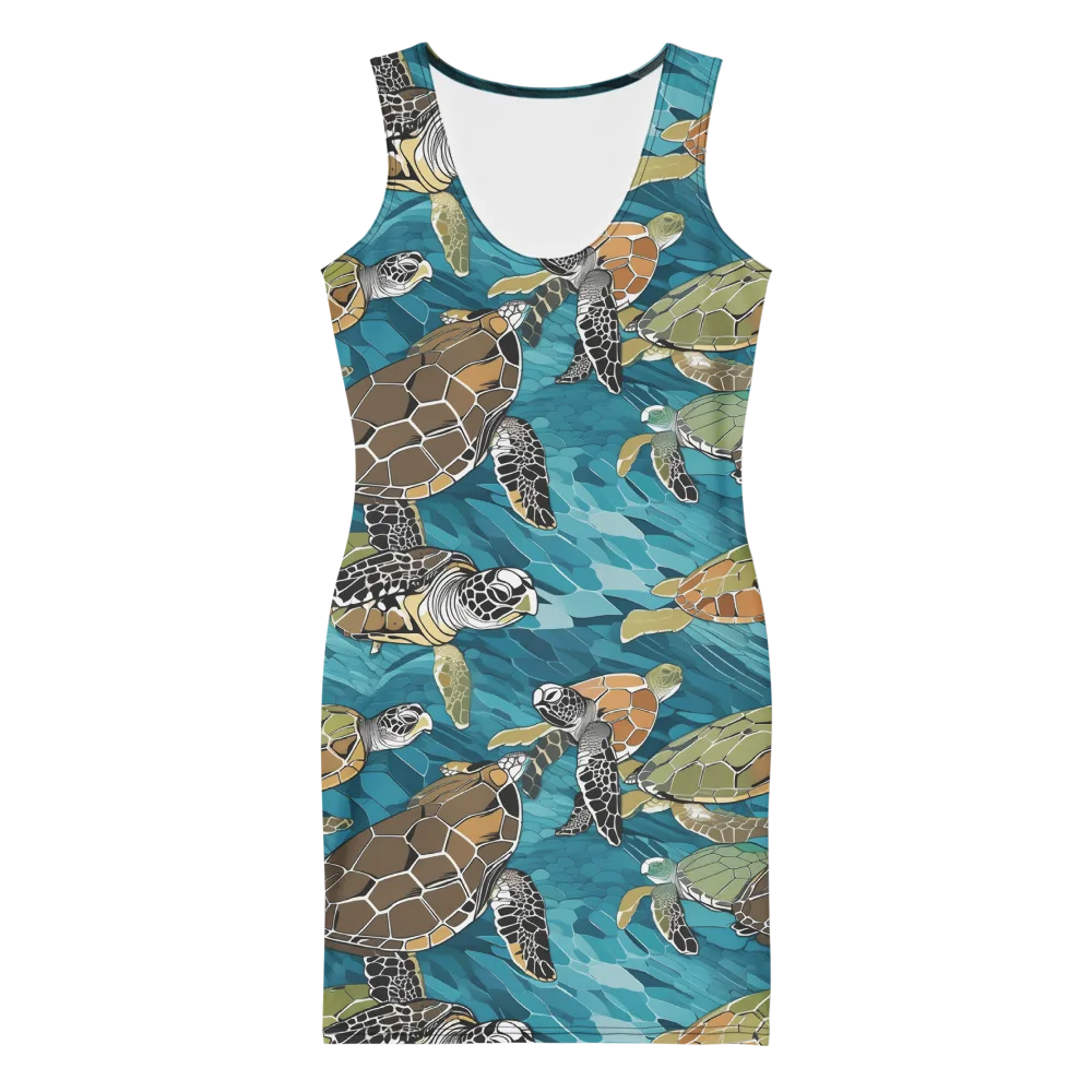 Ocean Mosaic on Bodycon Dress — Front