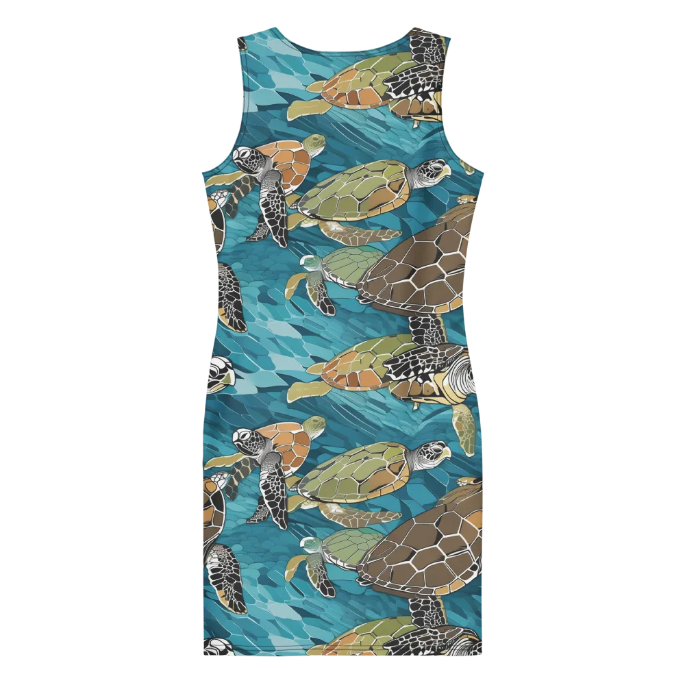 Ocean Mosaic on Bodycon Dress — Back