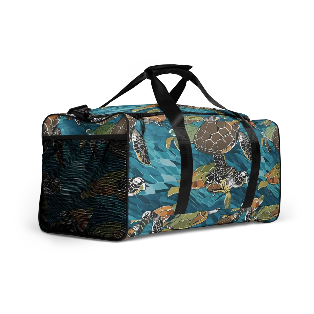Ocean Mosaic on Duffle Bag — Right Front