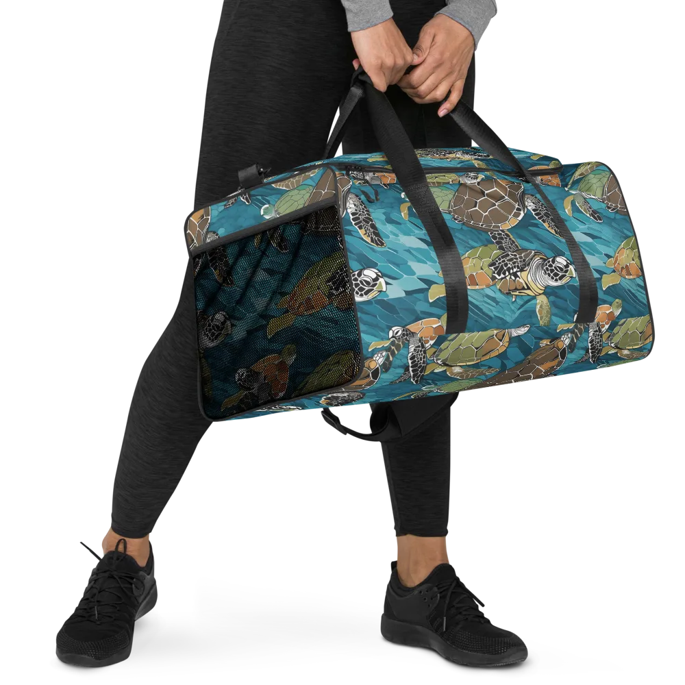 Ocean Mosaic on Duffle Bag — Right Front