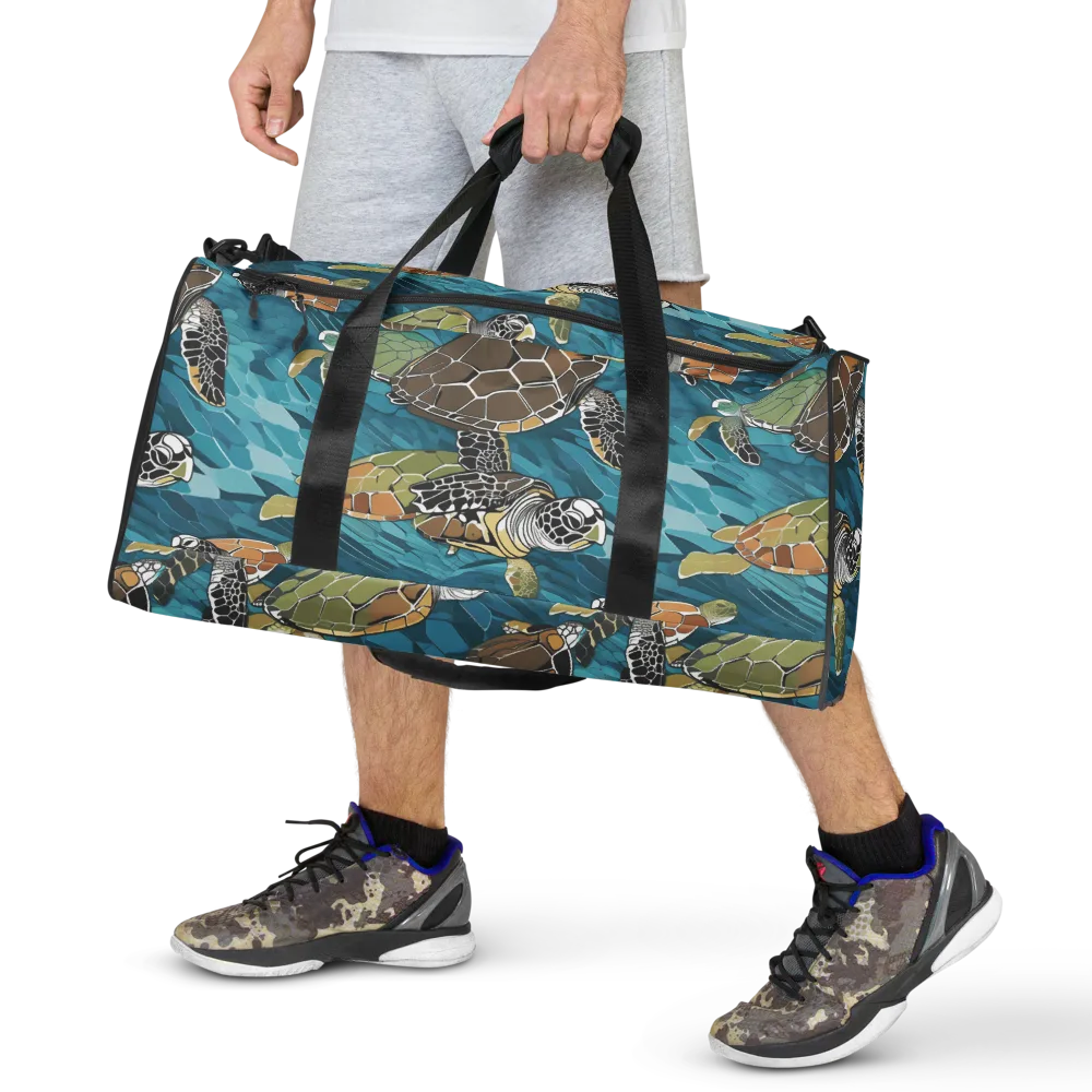 Ocean Mosaic on Duffle Bag — Front