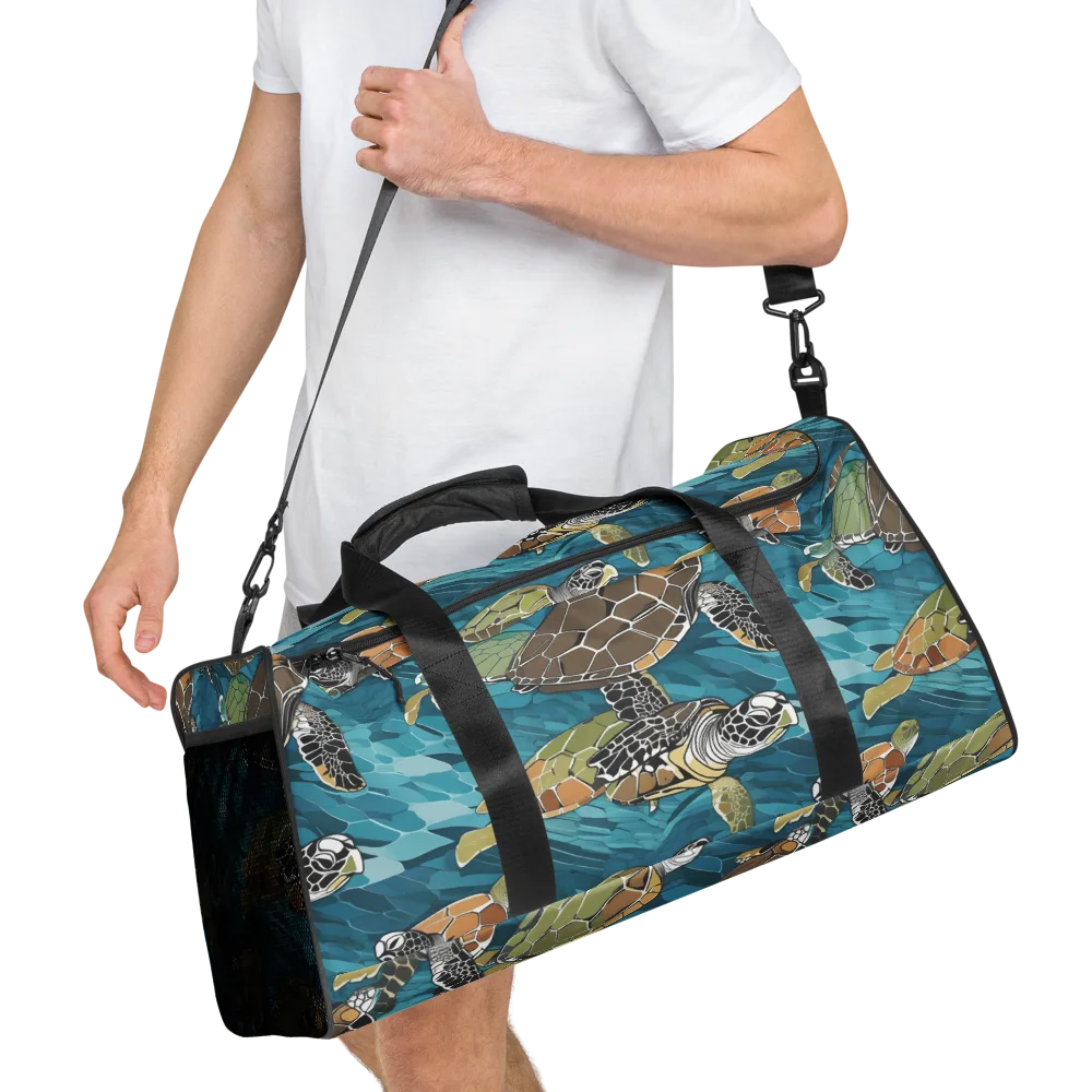 Ocean Mosaic on Duffle Bag — Right Front