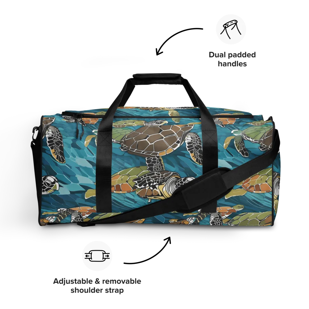 Ocean Mosaic on Duffle Bag — Front