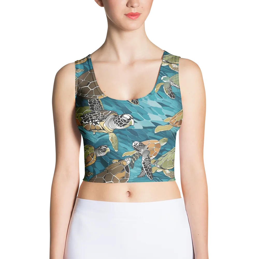 Ocean Mosaic on Crop Top — Front