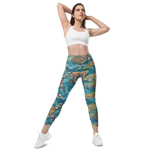 Ocean Mosaic on a Leggings with Pockets