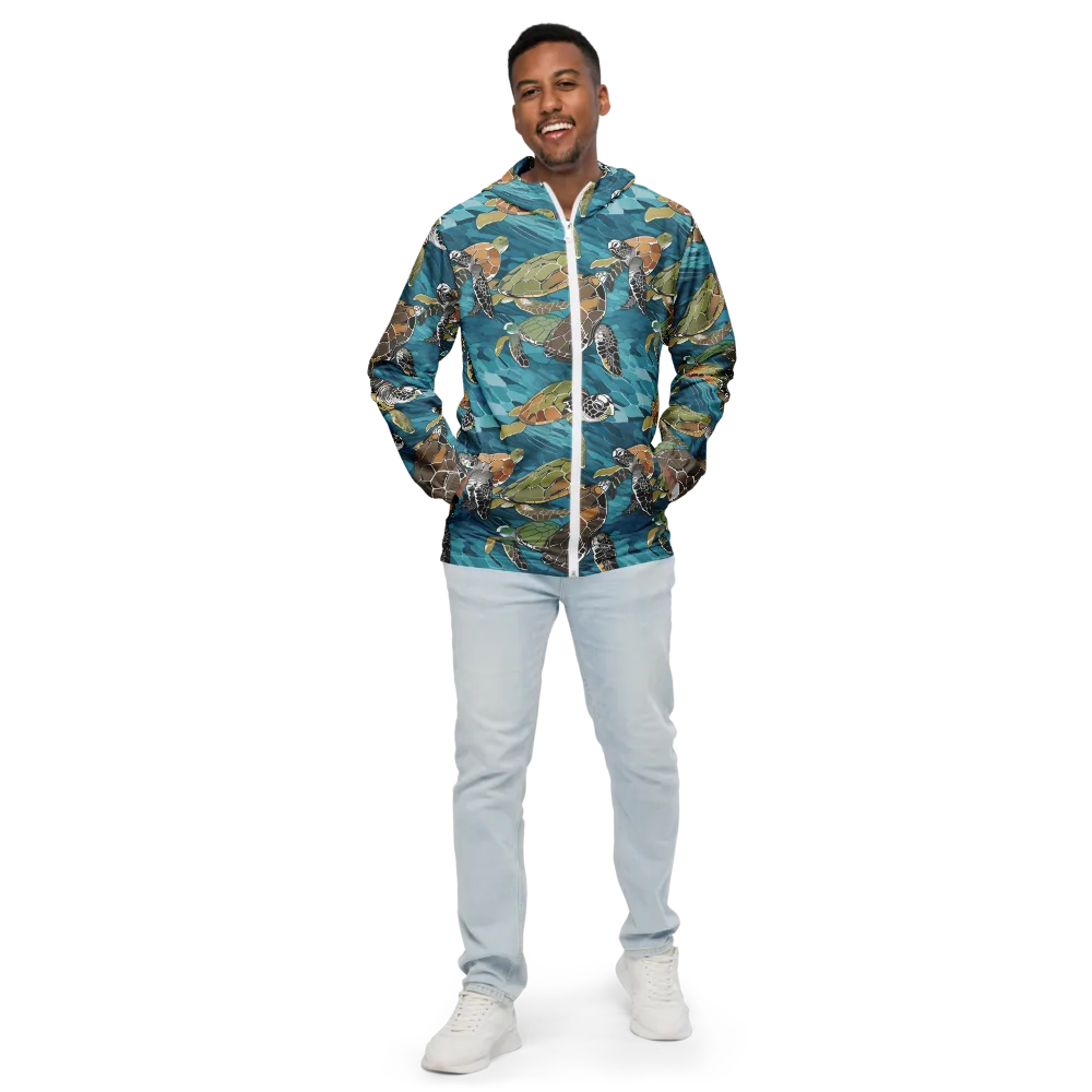 Ocean Mosaic on Men's Windbreaker — Front