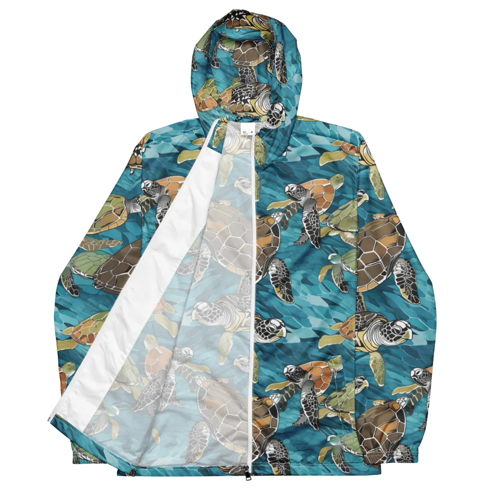 Ocean Mosaic on Men's Windbreaker — Front