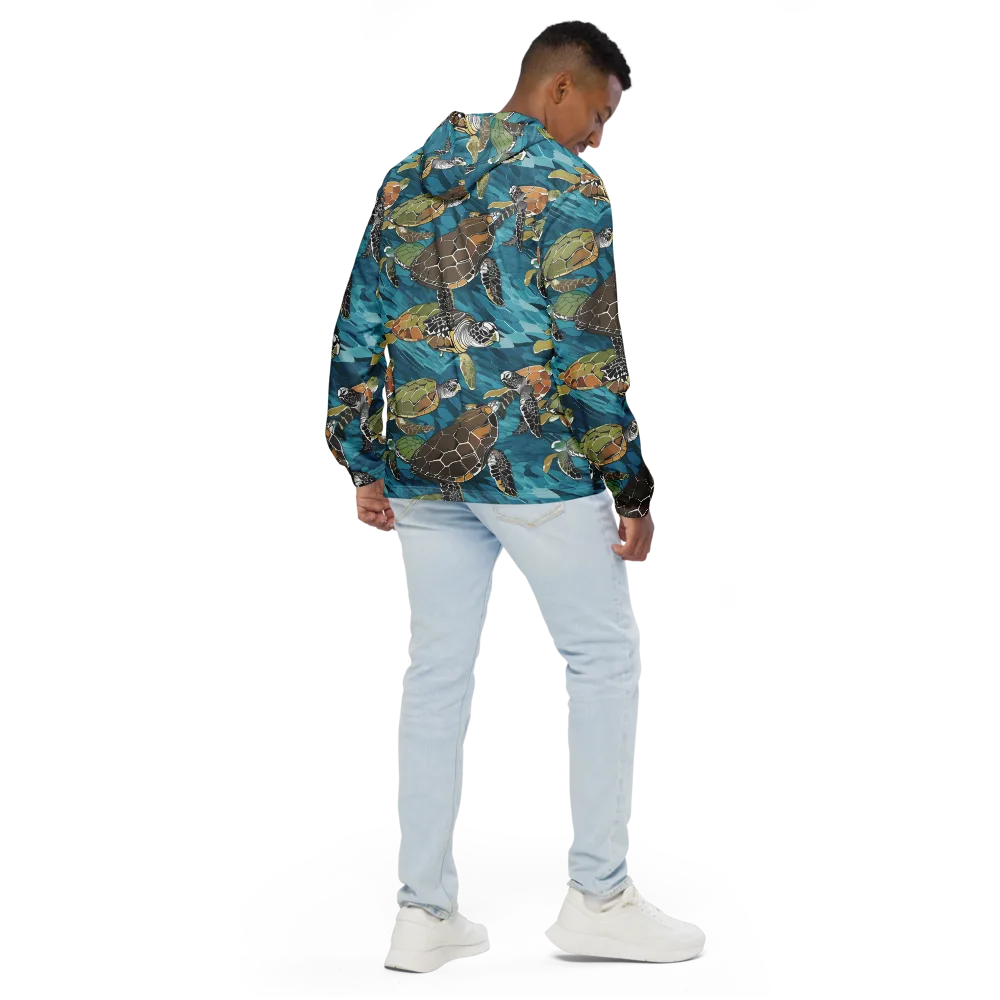 Ocean Mosaic on Men's Windbreaker — Back