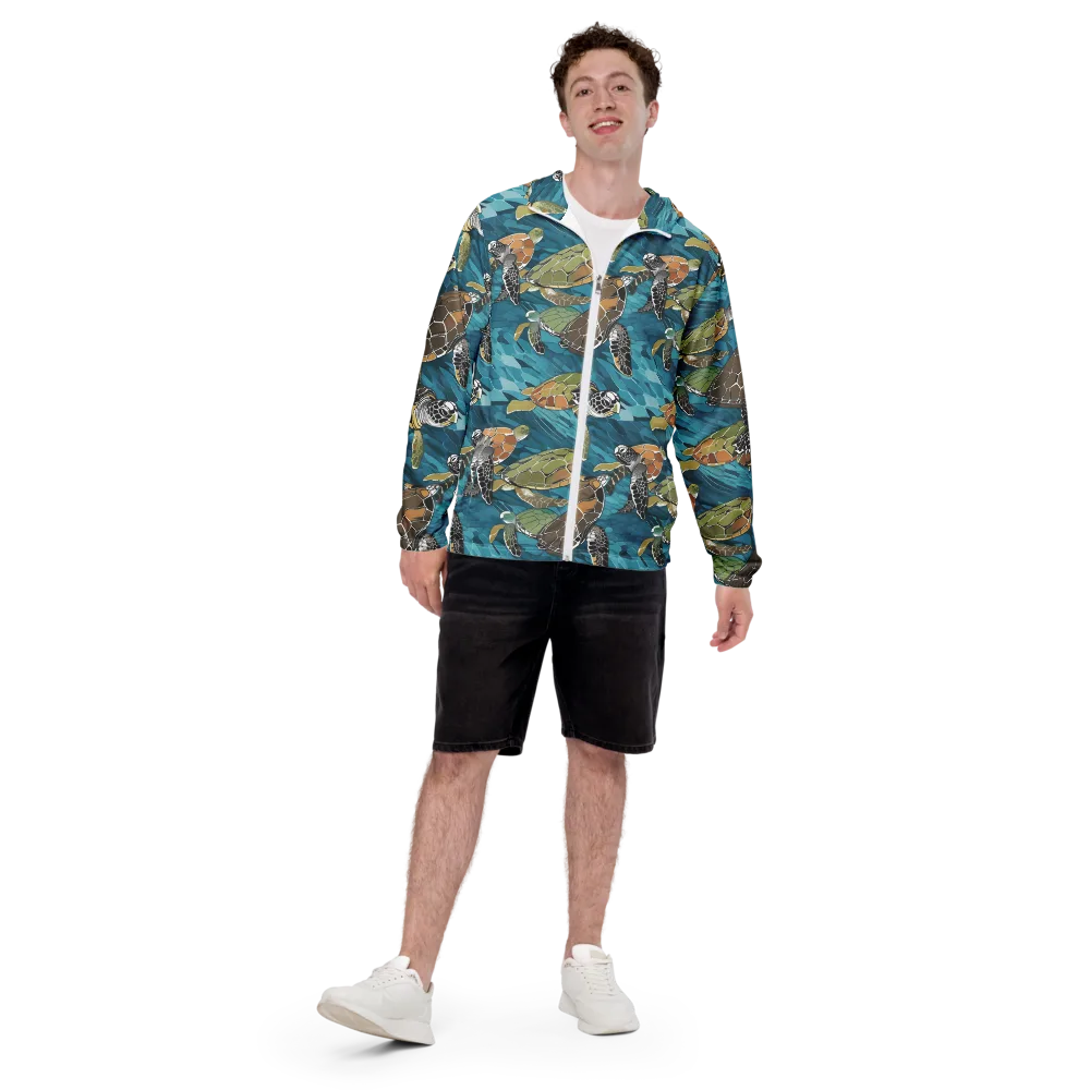 Ocean Mosaic on Men's Windbreaker — Front