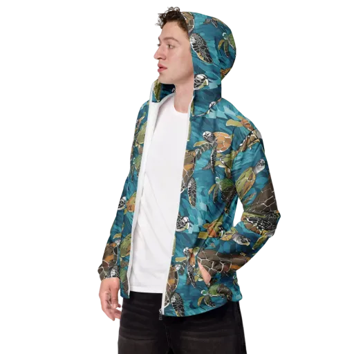 Ocean Mosaic on a Men's Windbreaker