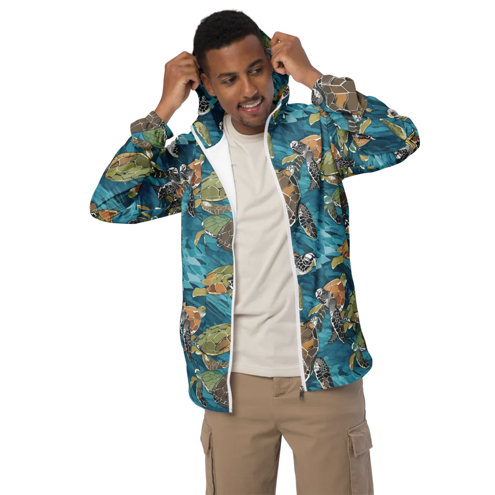 Ocean Mosaic on Men's Windbreaker — Front