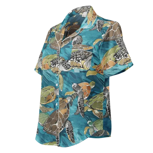 Ocean Mosaic on a Women's Short Sleeve Pajama Top