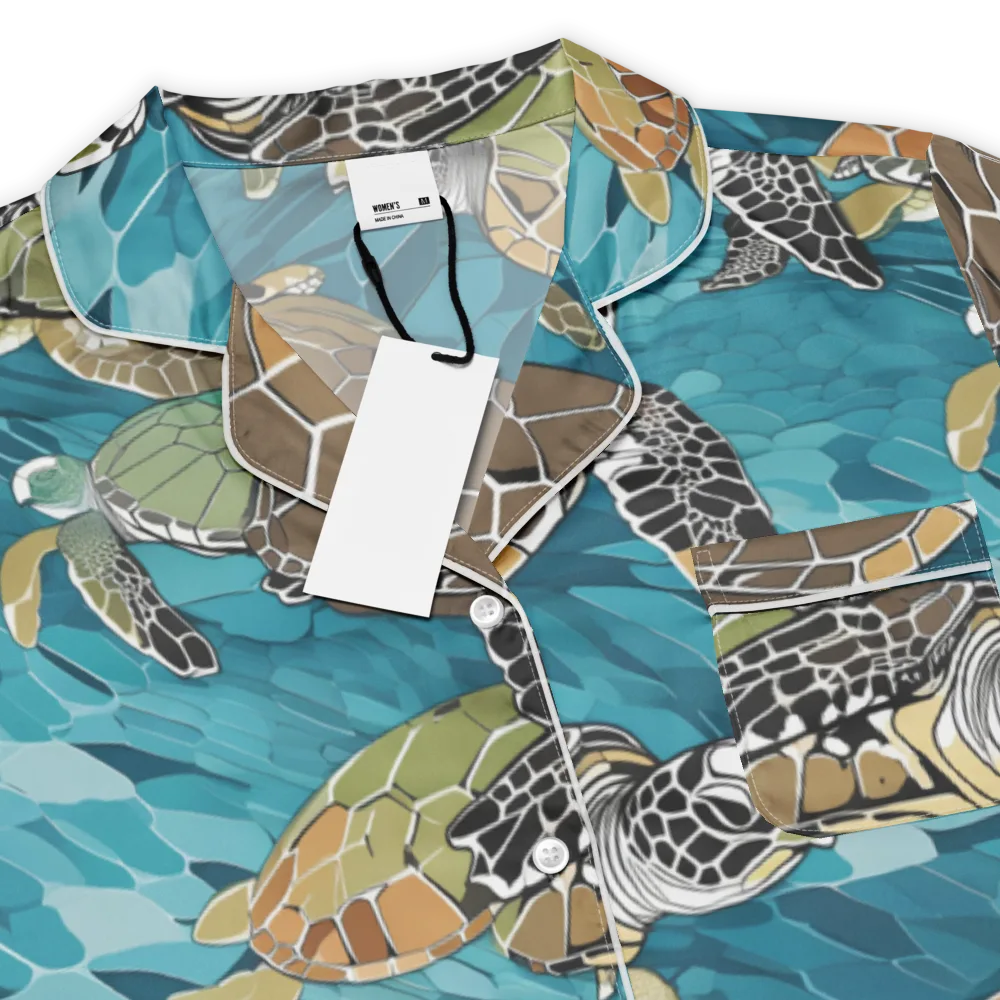 Ocean Mosaic on Women's Short Sleeve Pajama Top — Product details