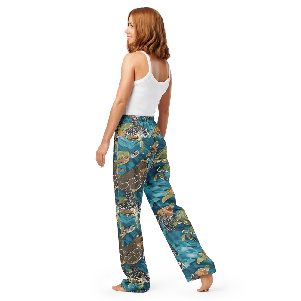 Ocean Mosaic on Women's Pajama Pants — Back