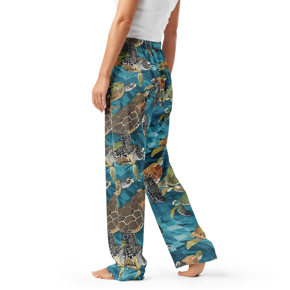 Ocean Mosaic on Women's Pajama Pants — Left
