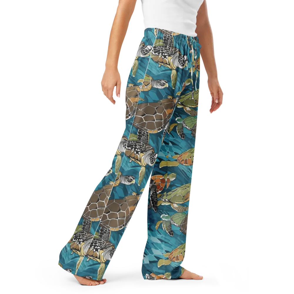 Ocean Mosaic on Women's Pajama Pants — Right Front