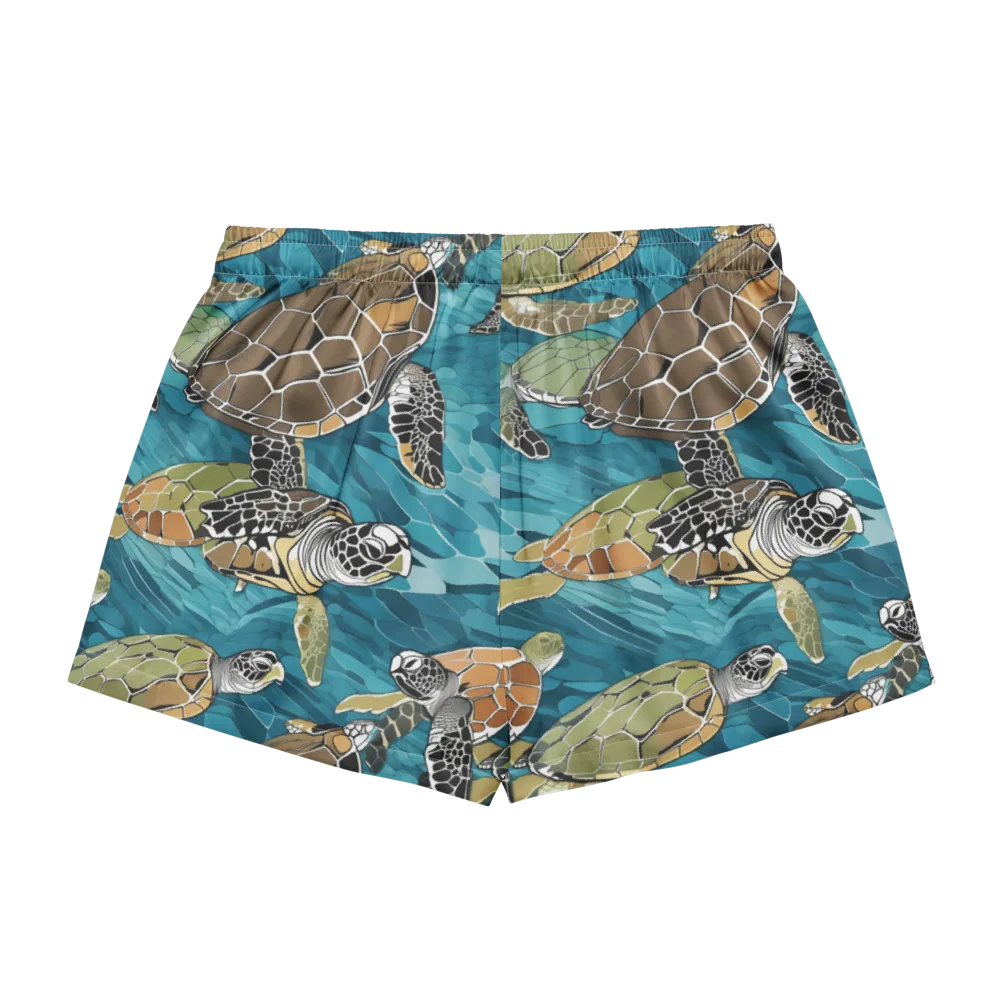 Ocean Mosaic on Women's Pajama Shorts — Back