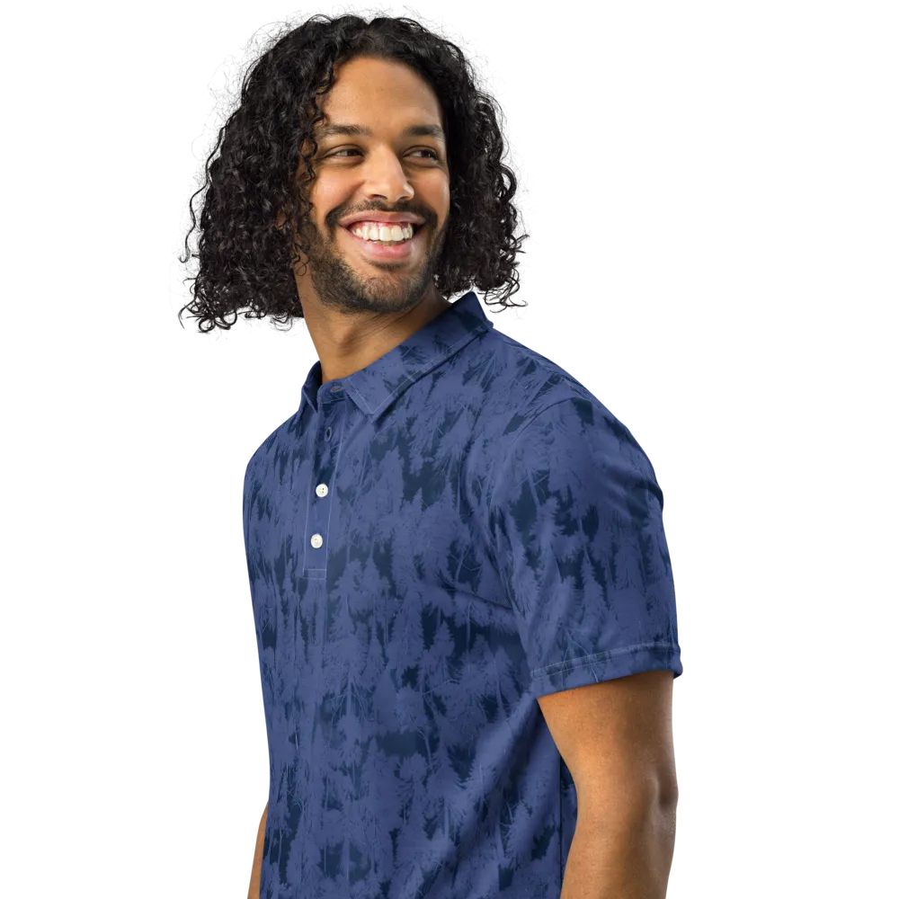 Midnight Fir on Men's Slim Fit Polo Shirt — Left Front