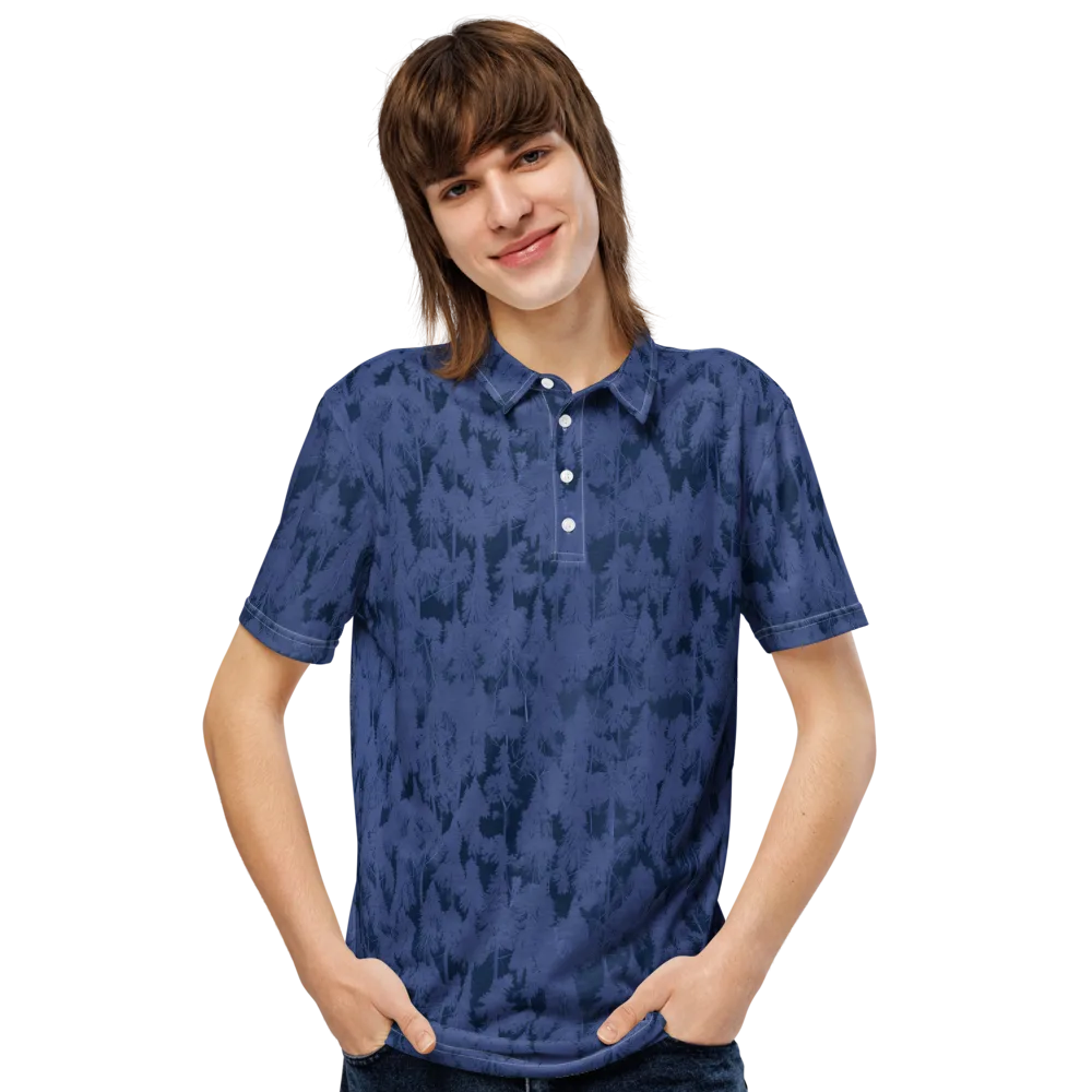 Midnight Fir on Men's Slim Fit Polo Shirt — Front