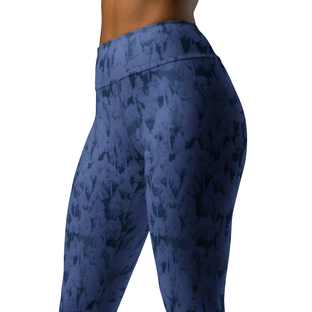 Midnight Fir on Yoga Leggings — Left Front