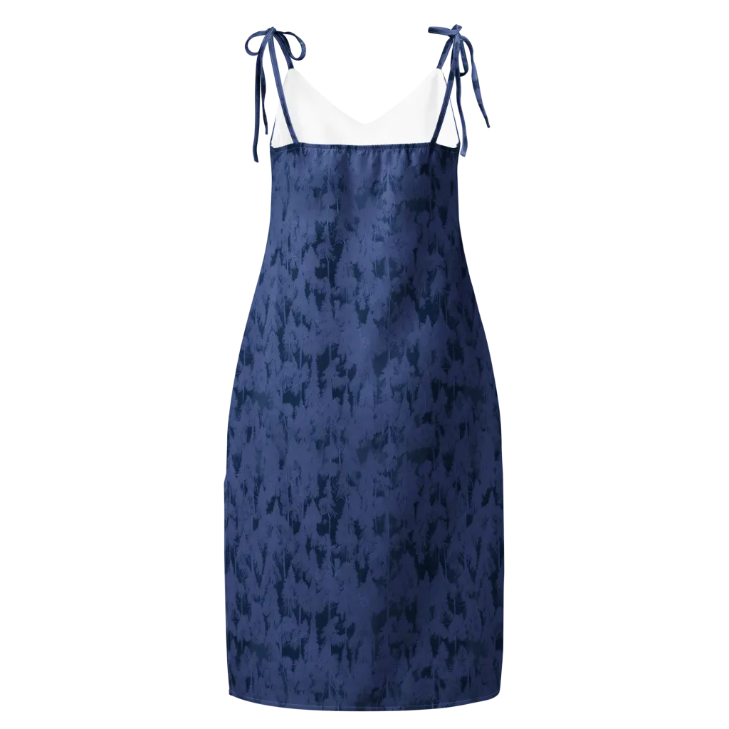 Midnight Fir on Slip Dress — Back