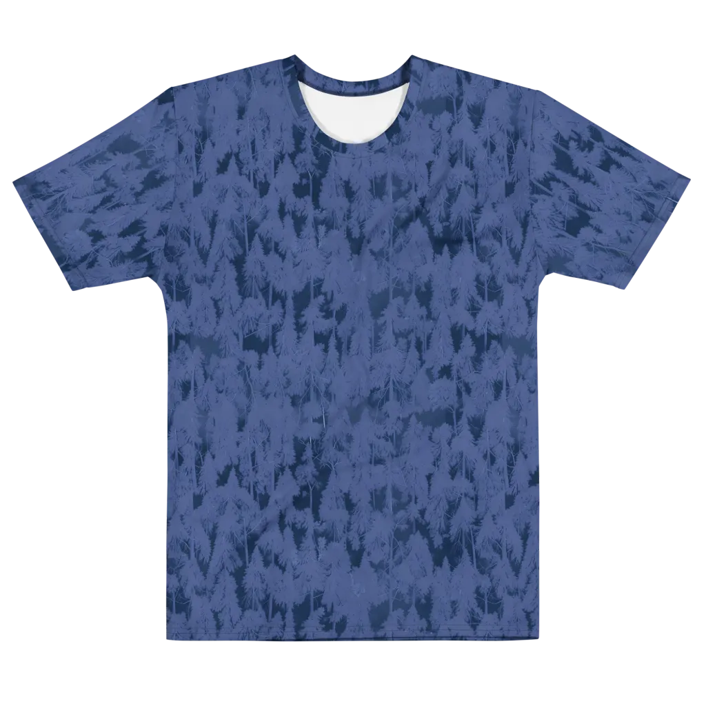 Midnight Fir on Men's Cotton Crew Neck T-Shirt — Front