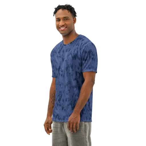 Midnight Fir on a Men's Cotton Crew Neck T-Shirt
