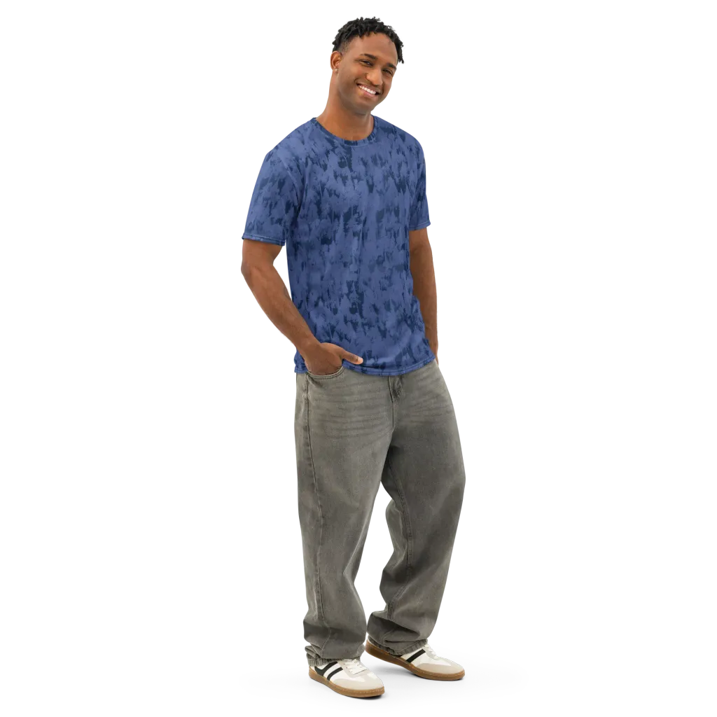 Midnight Fir on Men's Cotton Crew Neck T-Shirt — Right Front