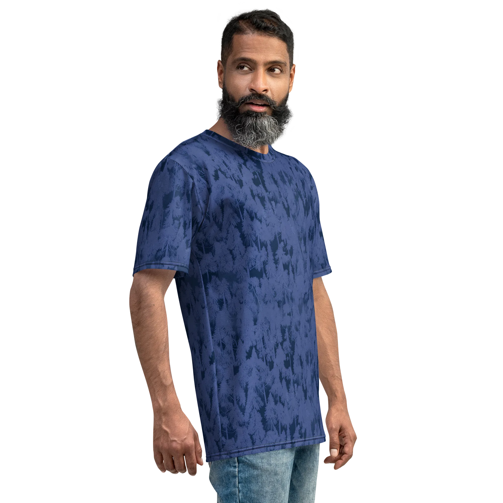 Midnight Fir on Men's Crew Neck T-Shirt — Right
