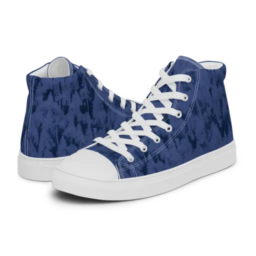 Midnight Fir on a Men's High Top Canvas Shoes