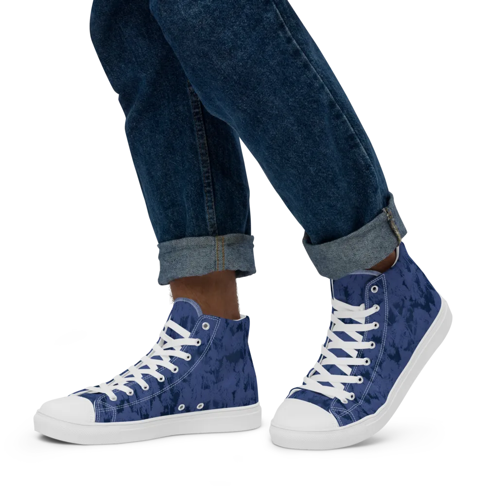 Midnight Fir on Men's High Top Canvas Shoes — Left
