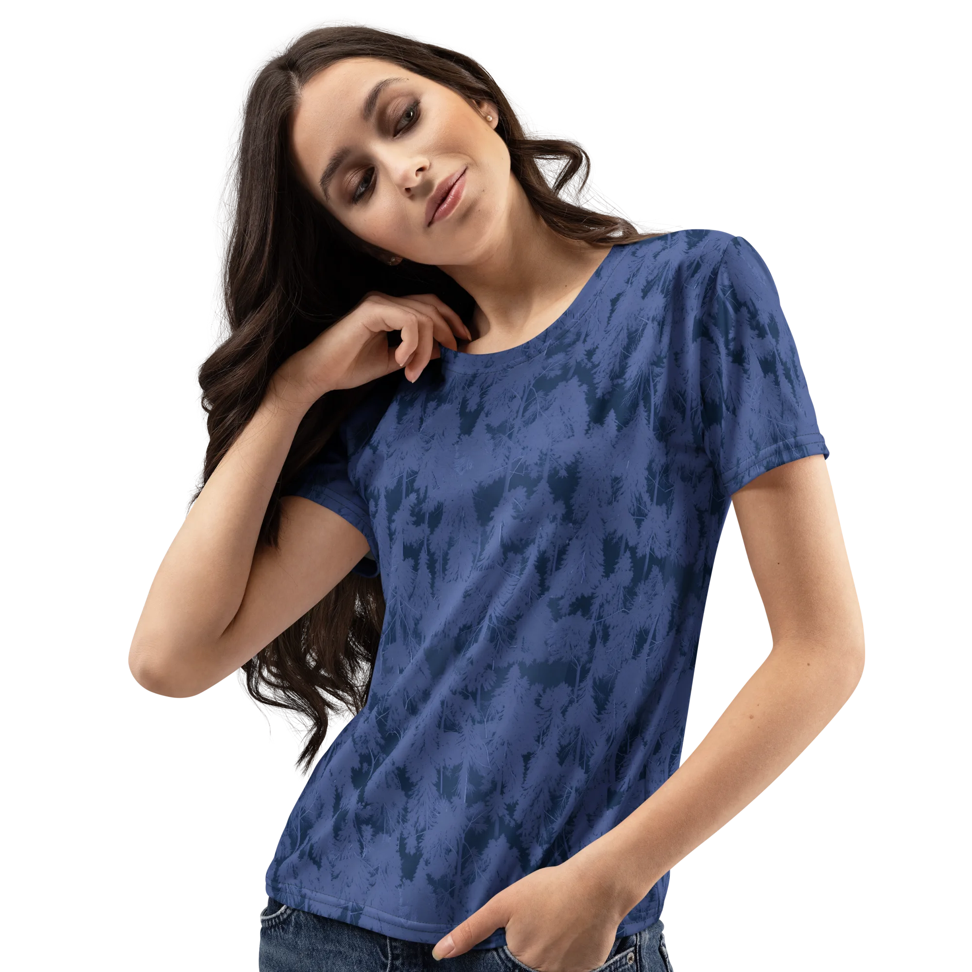 Midnight Fir on Women's Crew Neck T-Shirt — Left Front