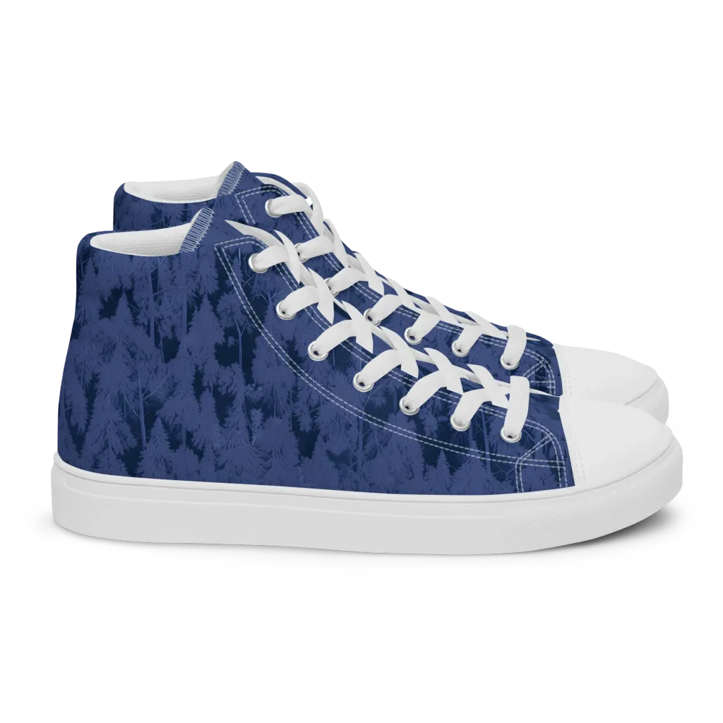 Midnight Fir on Women's High Top Canvas Shoes — Right