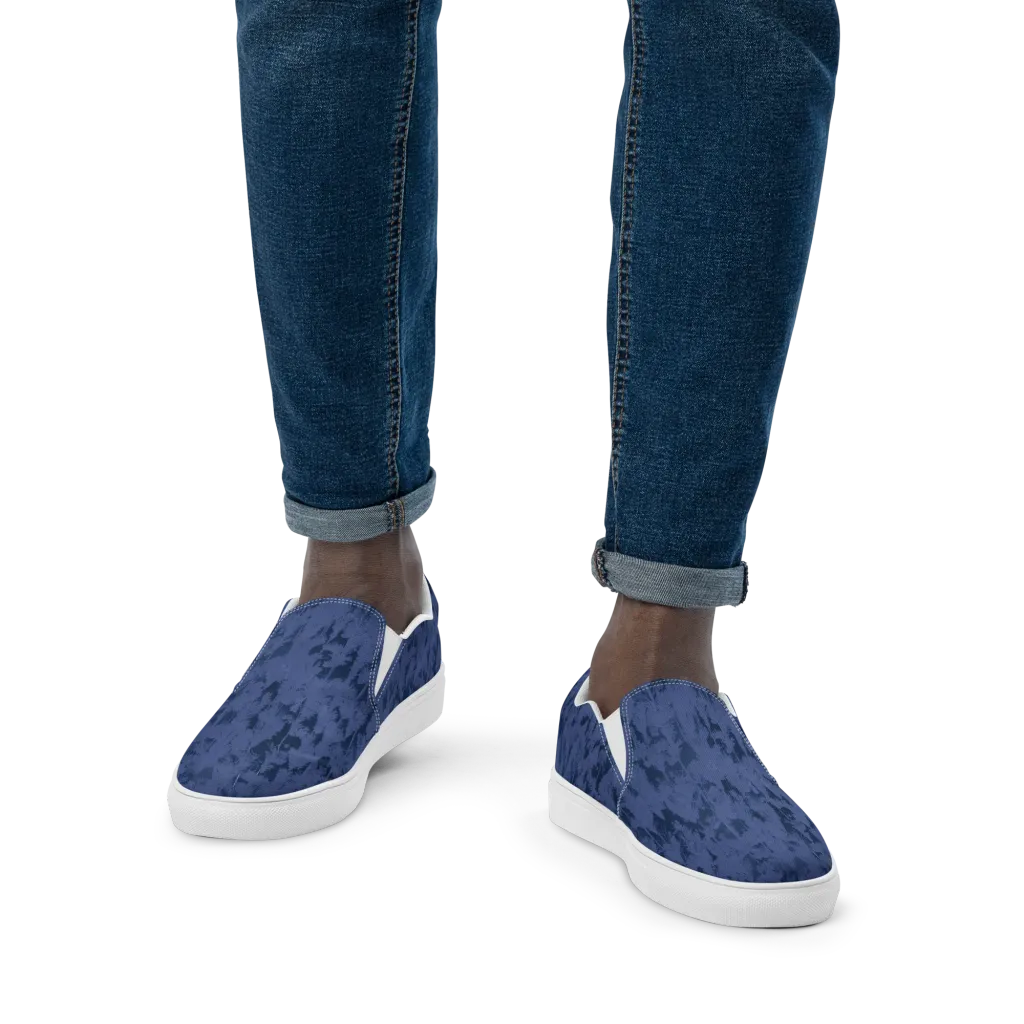 Midnight Fir on Men's Slip-On Canvas Shoes — Front