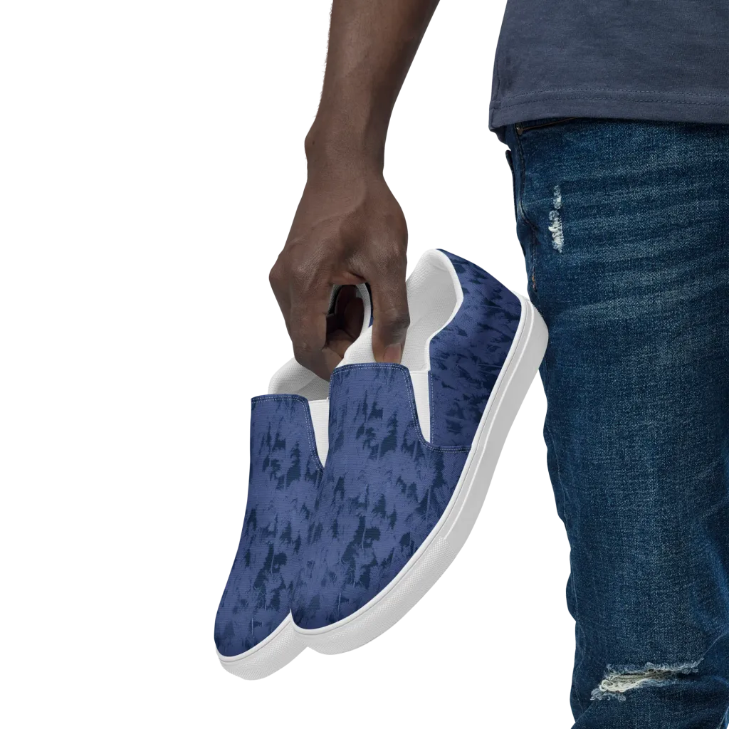 Midnight Fir on Men's Slip-On Canvas Shoes — Left Front