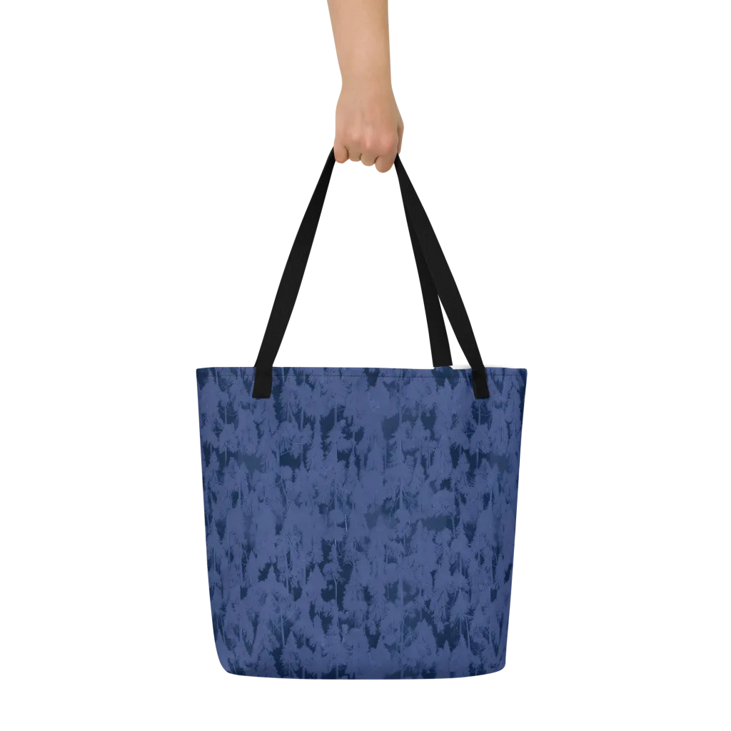 Midnight Fir on Large Tote Bag W/ Pocket — Front