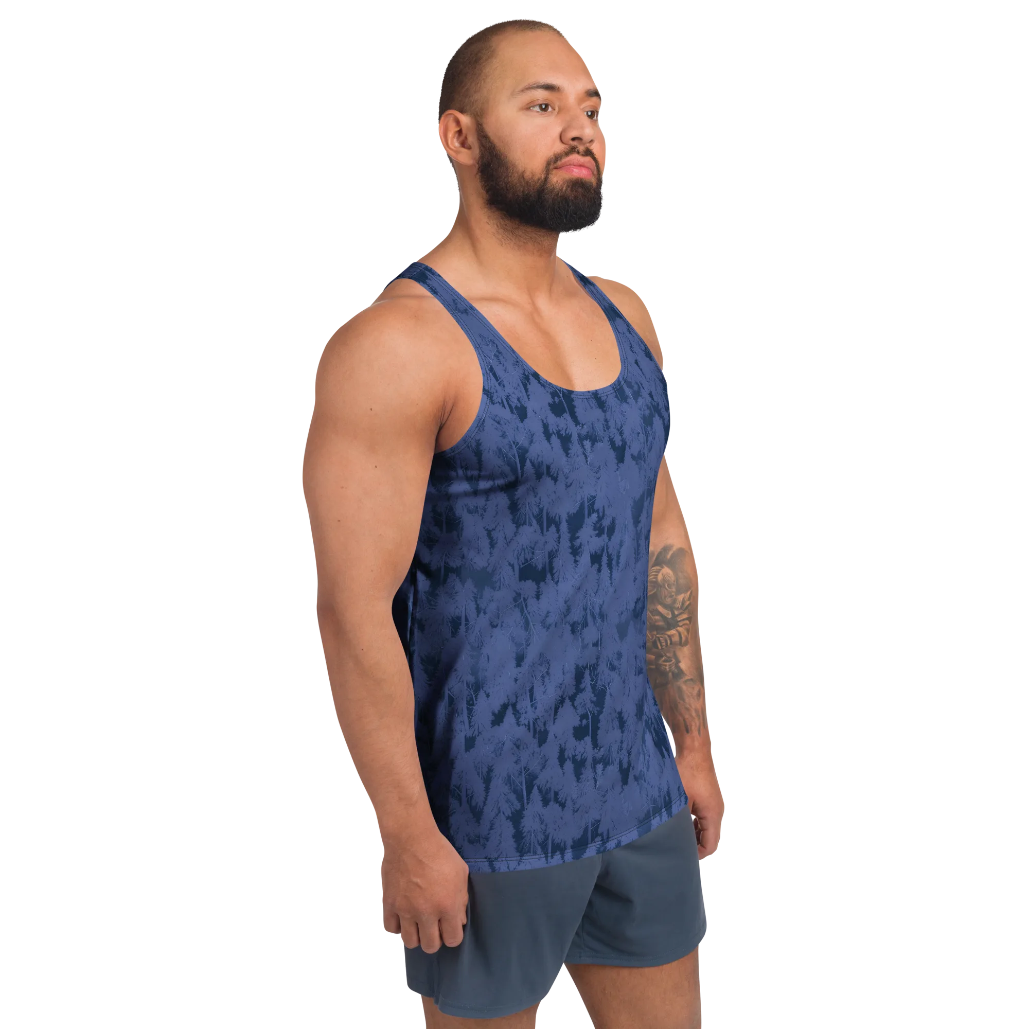 Midnight Fir on Men's Tank Top — Right Front
