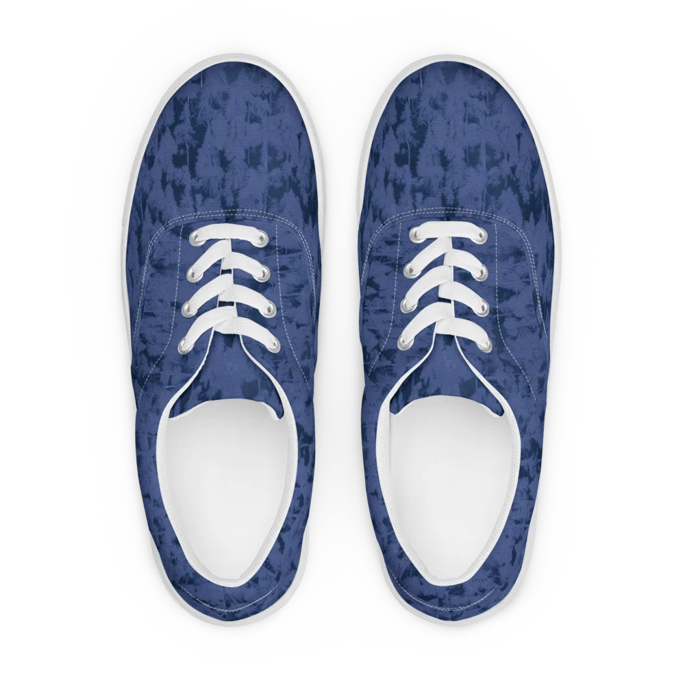 Midnight Fir on Men's Lace-Up Canvas Shoes — Front