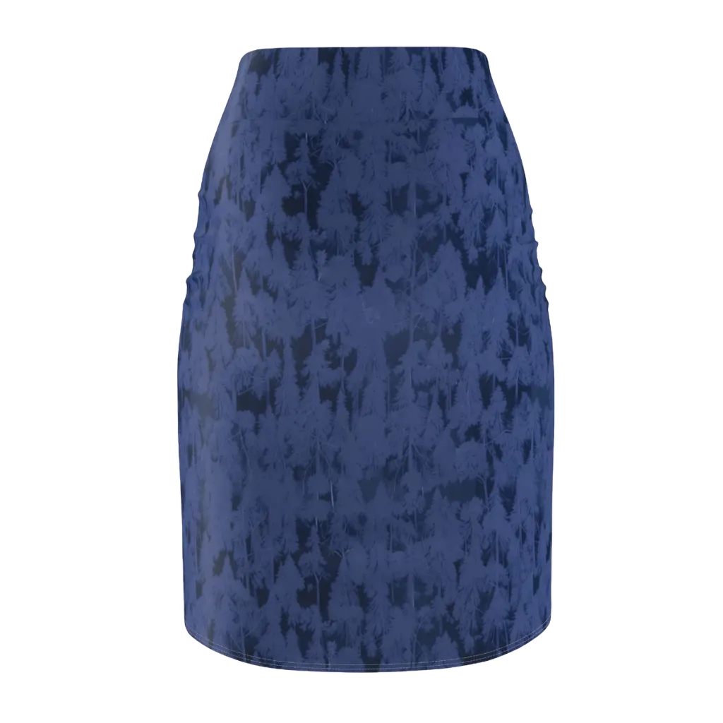 Midnight Fir on Pencil Skirt — Back