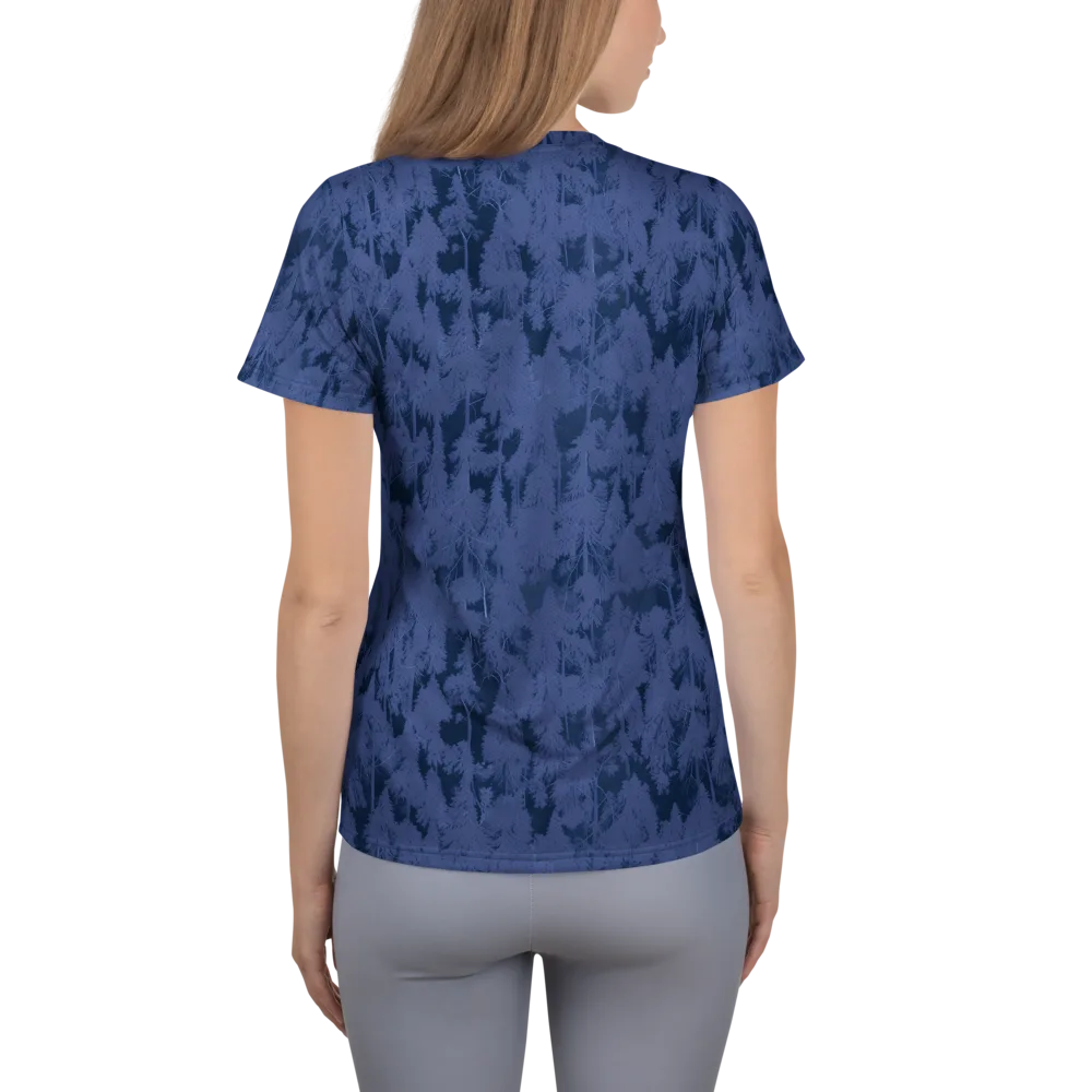 Midnight Fir on Women's Athletic T-Shirt — Back