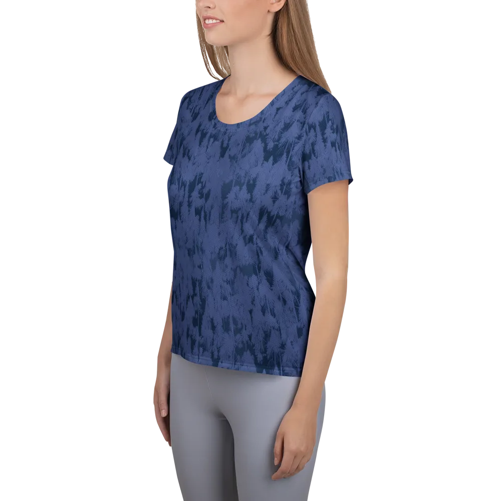 Midnight Fir on Women's Athletic T-Shirt — Left