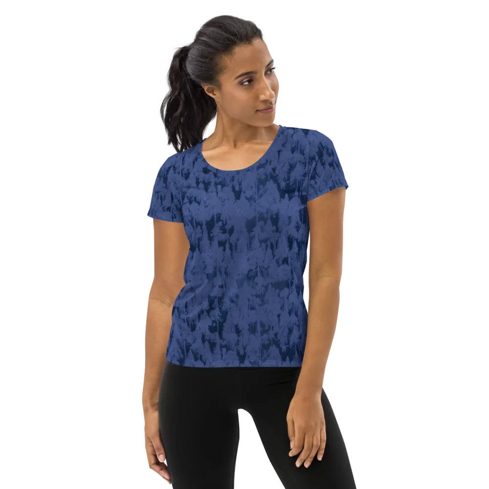 Midnight Fir on Women's Athletic T-Shirt — Front