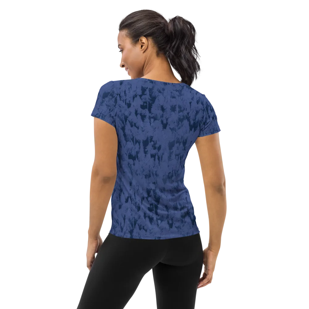 Midnight Fir on Women's Athletic T-Shirt — Back